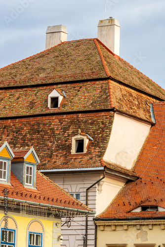 Sibiu, Romania. Historical downtown of medieval Saxon city in famous Transylvania