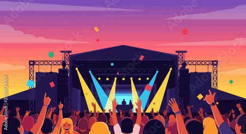 Crowd enjoying a live music concert performance.