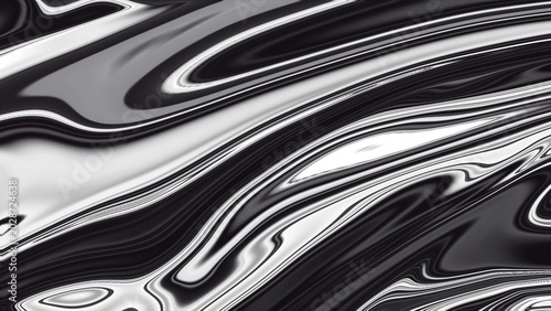 Принти на полотні Monochrome swirled black white marble texture
