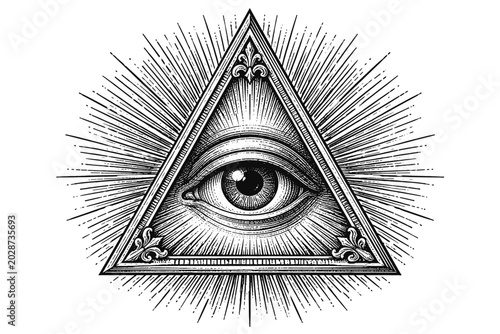 The All-Seeing Eye within a Triangle, a symbol of divine providence and watchful oversight