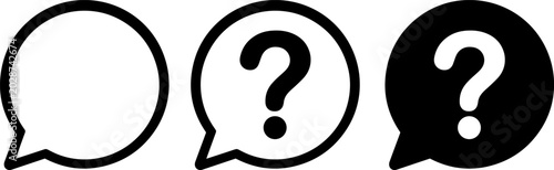 Foto Set of speech bubble icons with question mark symbol