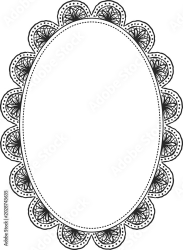 Lace oval frame