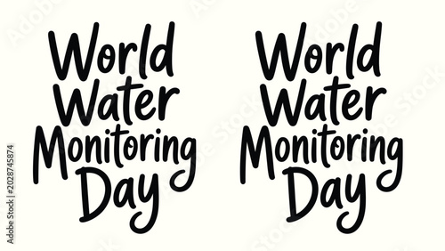 Foto World Water Monitoring Day typography with two repeating text arrangements on a