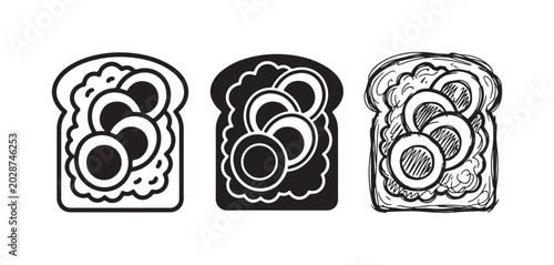 Photos Egg Toast Icon Set