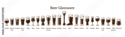 Bee glassware guide Hand drawn vector illustration