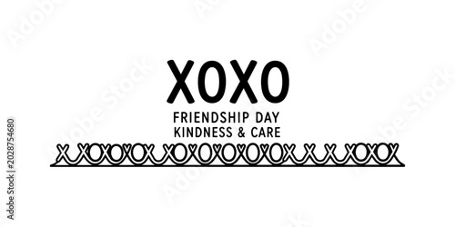 Friendship Day, Kindness Care, XOXO Vector Icons, Symbol Set