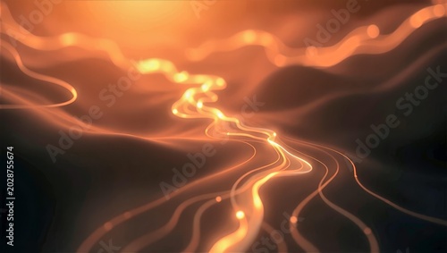 Green energy fluctuation abstract glowing network for infrastructure analysis