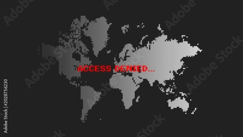 Photos Horizontal Futuristic screen with text ACCESS DENIED for cyber security pixelate