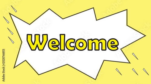 Animated Welcome Text with Blinking Yellow Background Motion Graphic