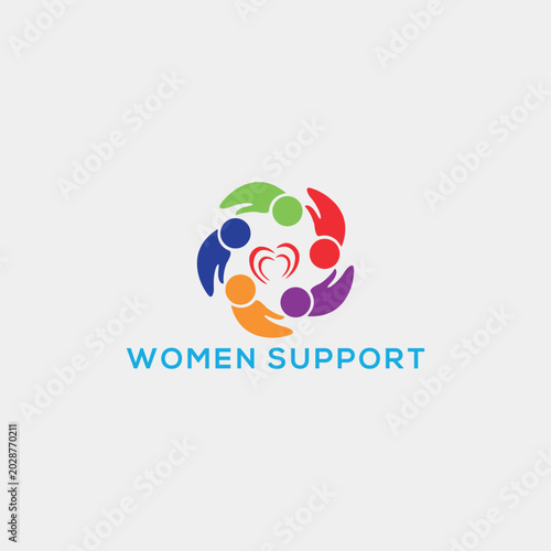 helping women support logo design vector format