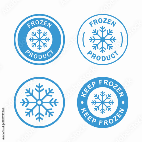 Frozen products sign. Flat vector illustration. White background.