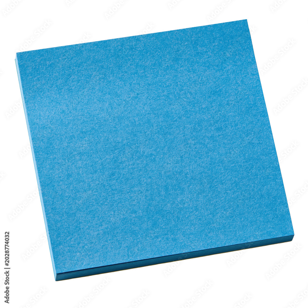Fototapeta premium A blank square sticky note in a soft, light blue pastel color, featuring a completely smooth surface with no text.
