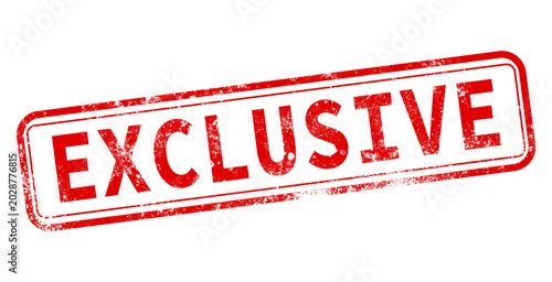 Red grunge exclusive rubber stamp icon
