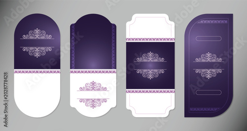 Elegant Purple and White Label Set for Product Branding Design