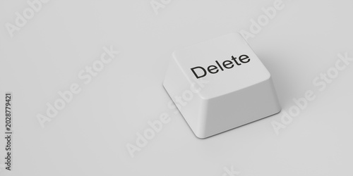 A minimalist white keyboard key with the word 