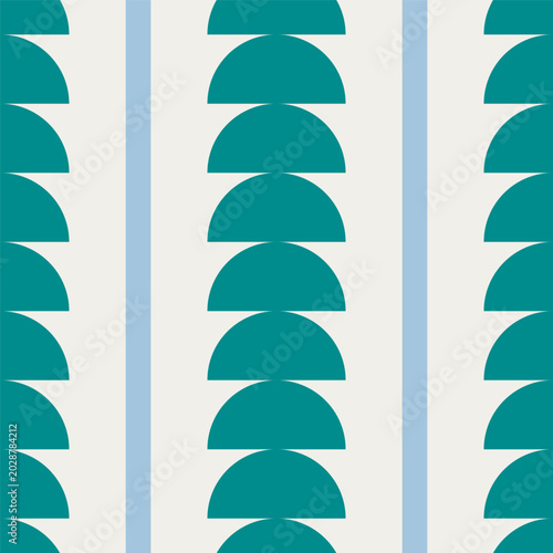 Seamless geometric pattern. Semicircle. Palm. Vector.