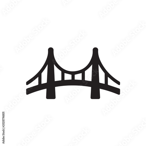 Abstract Bridge Logo Vector Design | Modern River Bridge Silhouette Icon