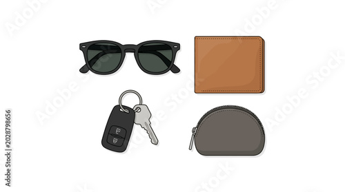 Collection of everyday personal items.