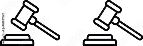 Fotografie Judge gavel icon gavel icon vector illustration for legal services, courtroom systems, and justice branding projects