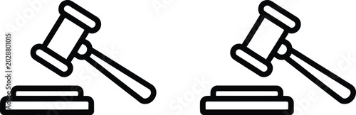 Fotografie Judge gavel icon gavel icon vector illustration for legal services, courtroom systems, and justice branding projects