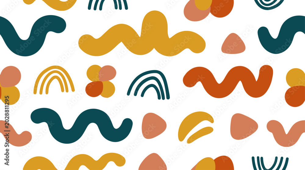 Naklejka premium Vibrant abstract shapes in earthy tones