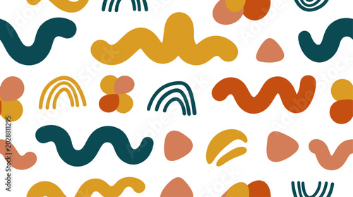 Obraz na płótnie Vibrant abstract shapes in earthy tones