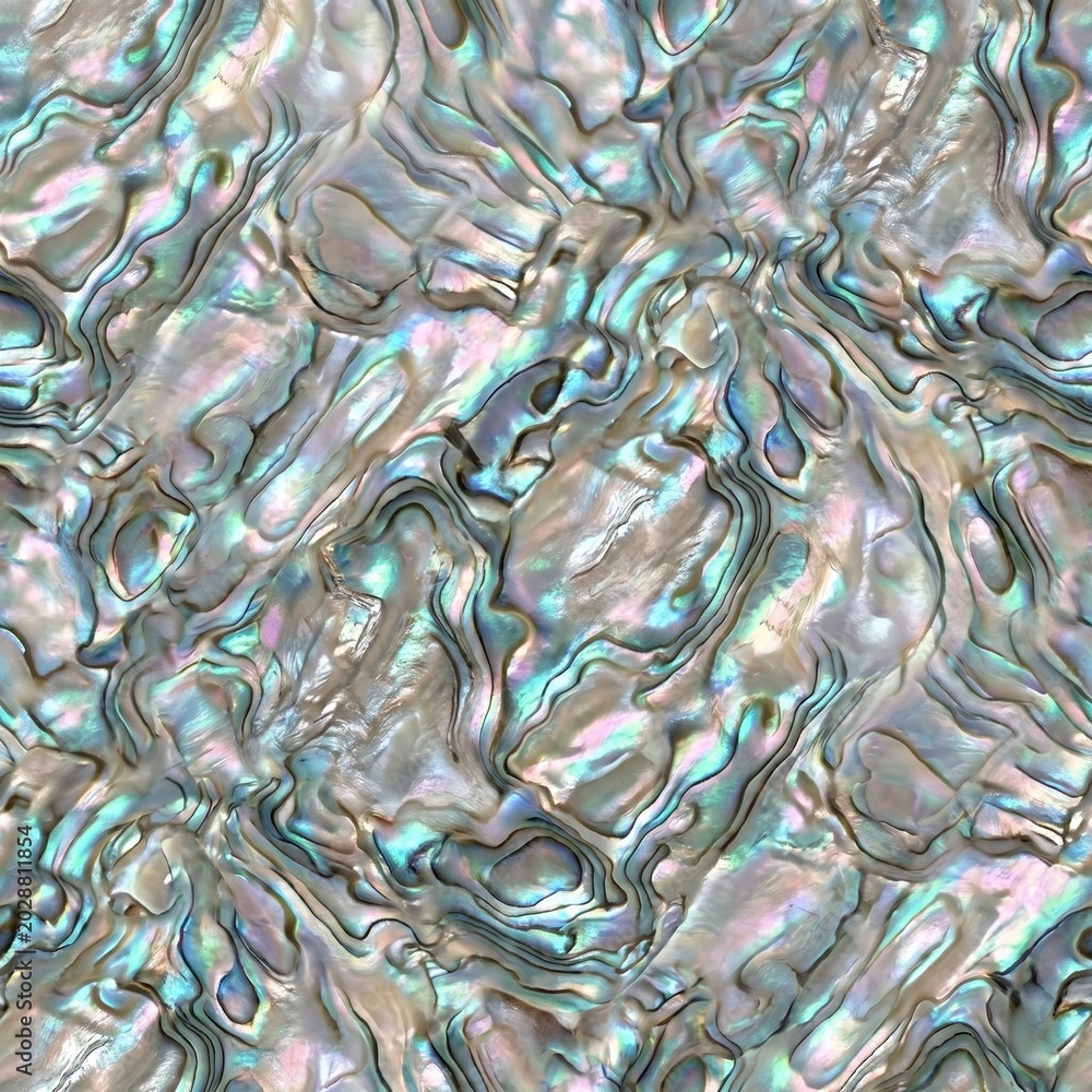 Fototapeta premium Natural Iridescent Texture, Mother of Pearl - Holographic Pattern
