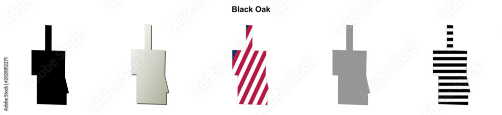 Obraz premium Black Oak (Arkansas) blank outline map