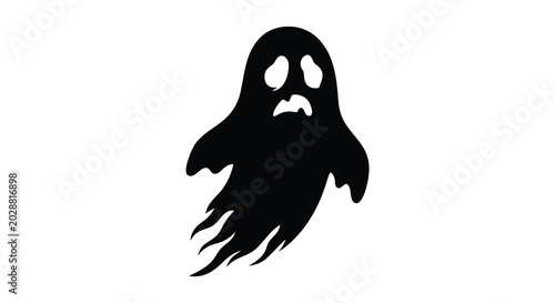 Foto Black ghost shape against white background silhouette