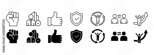 Bild auf Leinwand Banner icon set