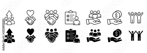 Volunteer Aid Assisstant icon set, Vector Illustration Concept 