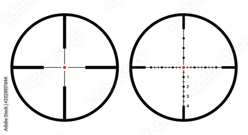 Bild auf Leinwand rifle scope reticle with markings black silhouette