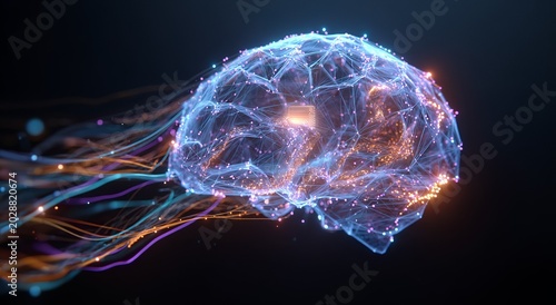 Abstract Digital Brain Concept with Neural Connections