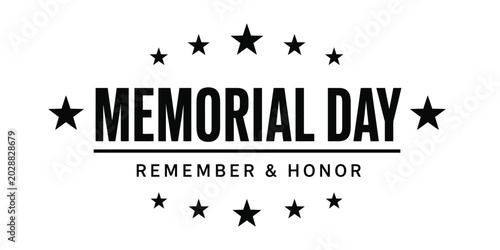 Foto Memorial day tribute with stars and patriotic text