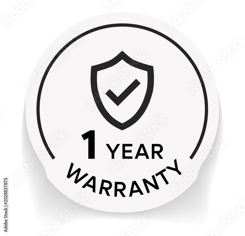 Konstfotografi Modern warranty badge with shield icon and professional guarantee concept