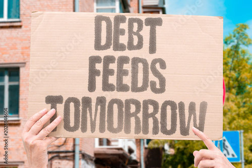 Bilde på lerret "Debt Feeds Tomorrow" Borrowed days come due
