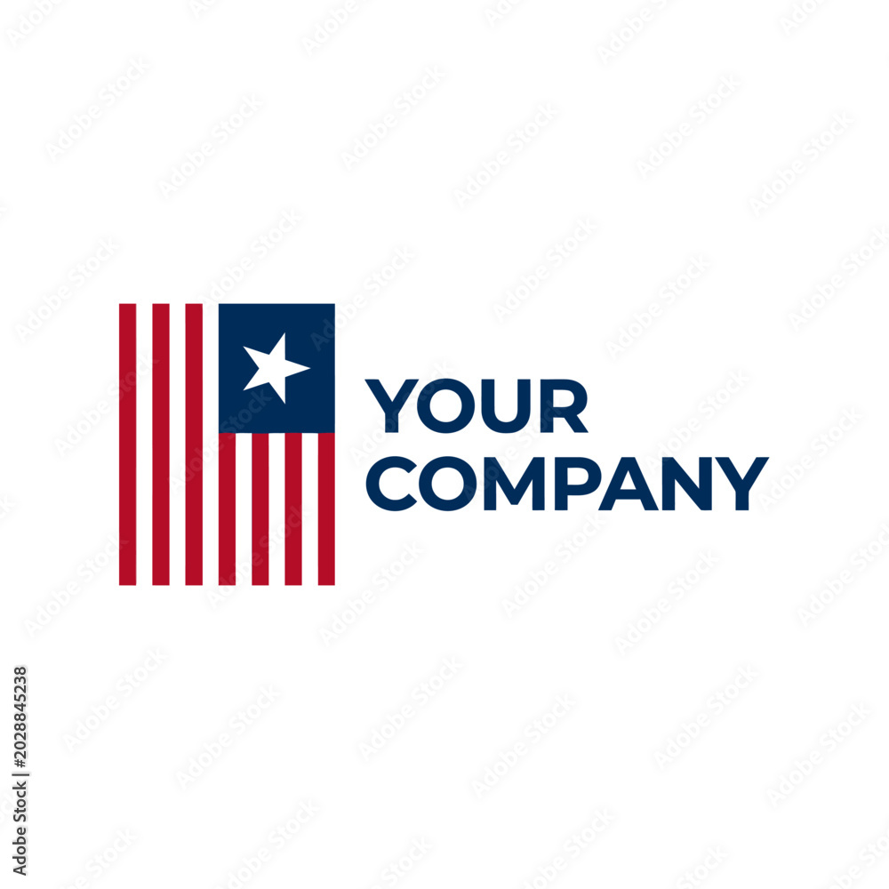 Fototapeta premium American company logo with star.
