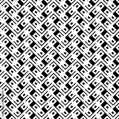Ethnic abstract. Slanted rectangle slabs and figures. Herringbone pattern. Seamless surface design with tilted blocks. Repeated tiles ornament background. Mosaic motif. Grid wallpaper. Digital paper.