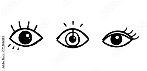 Bild auf Leinwand Eye Doodles Set
Vector doodle funny set on white background