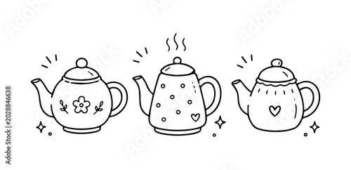 Картината върху платно Teapot Doodles Set
Vector doodle funny set on white background