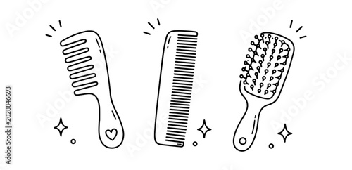 Canvas-taulu Comb Doodles Set
Vector doodle funny set on white background