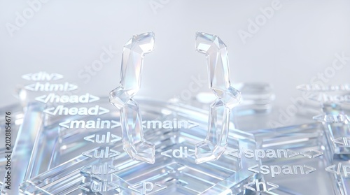 Glowing blue atom or react icon in digital matrix background for web development and professional software engineering
