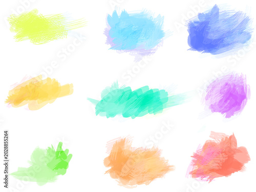 水彩 絵具　見出し イラスト素材