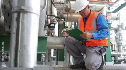 Senior instrument engineer inspecting process equipment in a petroleum and chemical plant, ensuring operational reliability, process efficiency, and accurate monitoring for safe industrial production 