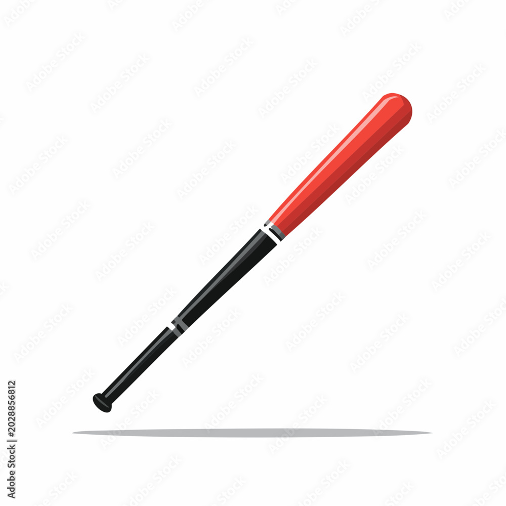 Fototapeta premium Red and Black Baseball Bat Illustration