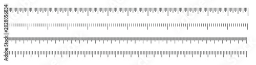 Fotografi Clean ruler scale set with detailed metric and imperial markings isolated on neu