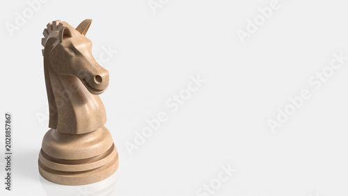 Strategic Chess Knight Leadership Concept 3d render.