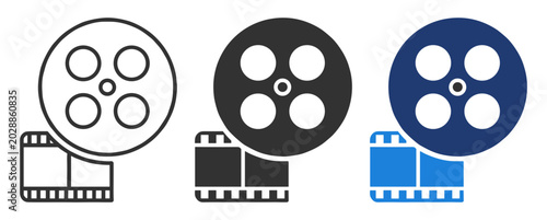 Film Reel and Strip Icon Set for Media Projects