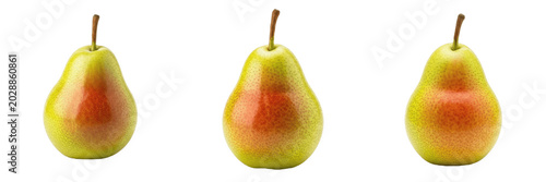 Fresh Ripe Pears Isolated on White Background for Healthy Diet and Organic Food Design