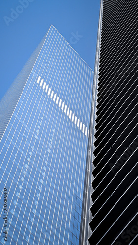 fragment futuristic glass building with economic cooperation